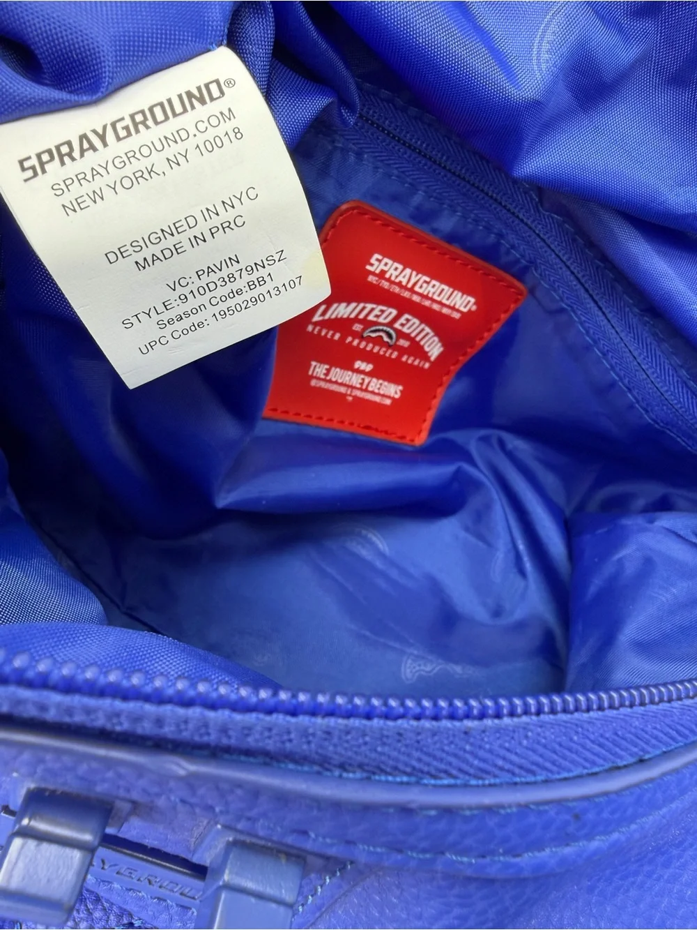 Sprayground Limited Edition Blue Quilted Mini Duffle Bag Crossbody NWT